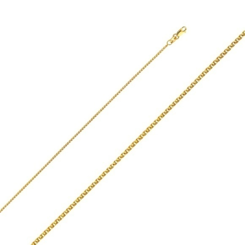 14K Yellow 1.2mm Flat Open Wheat Chain 16" 18" 22"